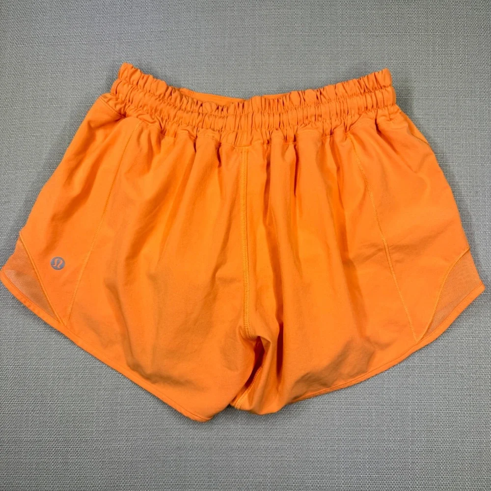 Lululemon Hotty Hot High-Rise Lined Short 4 inch Orange Womens Size 4 LW7AVGT